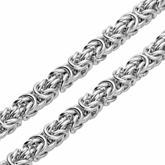 UNISEX UNIQUE STAINLESS STEEL BYZANTINE LINK CHAIN NEC… - Picture 3 of 7